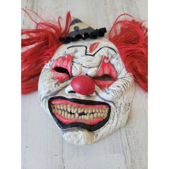 Halloween rubber face mask clown scary Joker costume - Picture 6 of 10